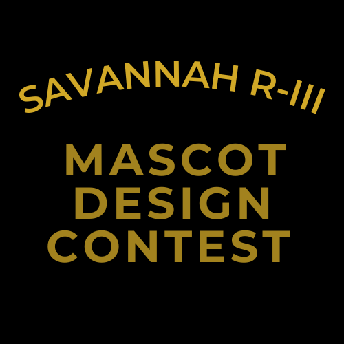 Savannah R-III Mascot Design Contest (gold letters on black background) 