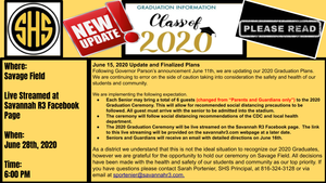 Savannah High School Graduation Update 6/15/2020
