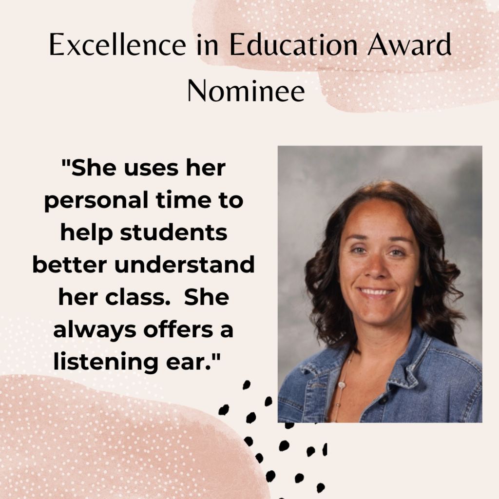 Kelly Jones Excellence in Education Award Nomination