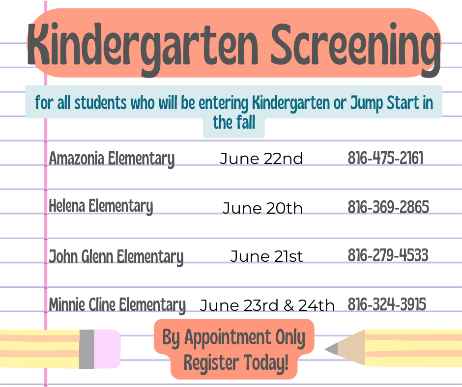 Kindergarten Screening Dates