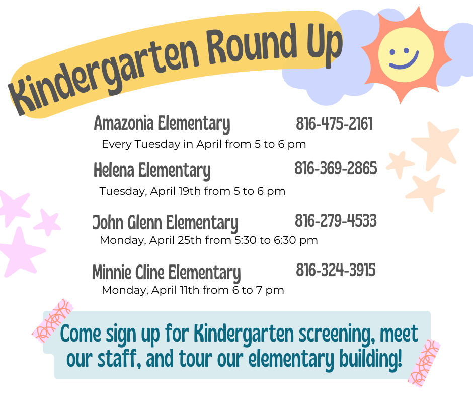 Kindergarten Round Up Dates