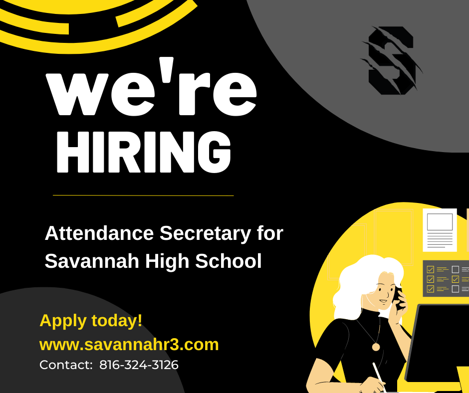 We're hiring an attendance secretary for Savannah High School