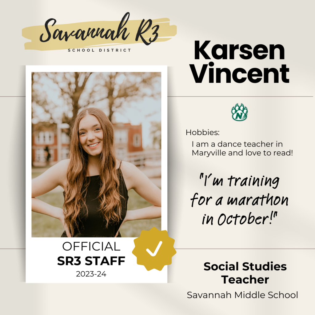 Karsen Vincent, Social Studies Teacher at SMS