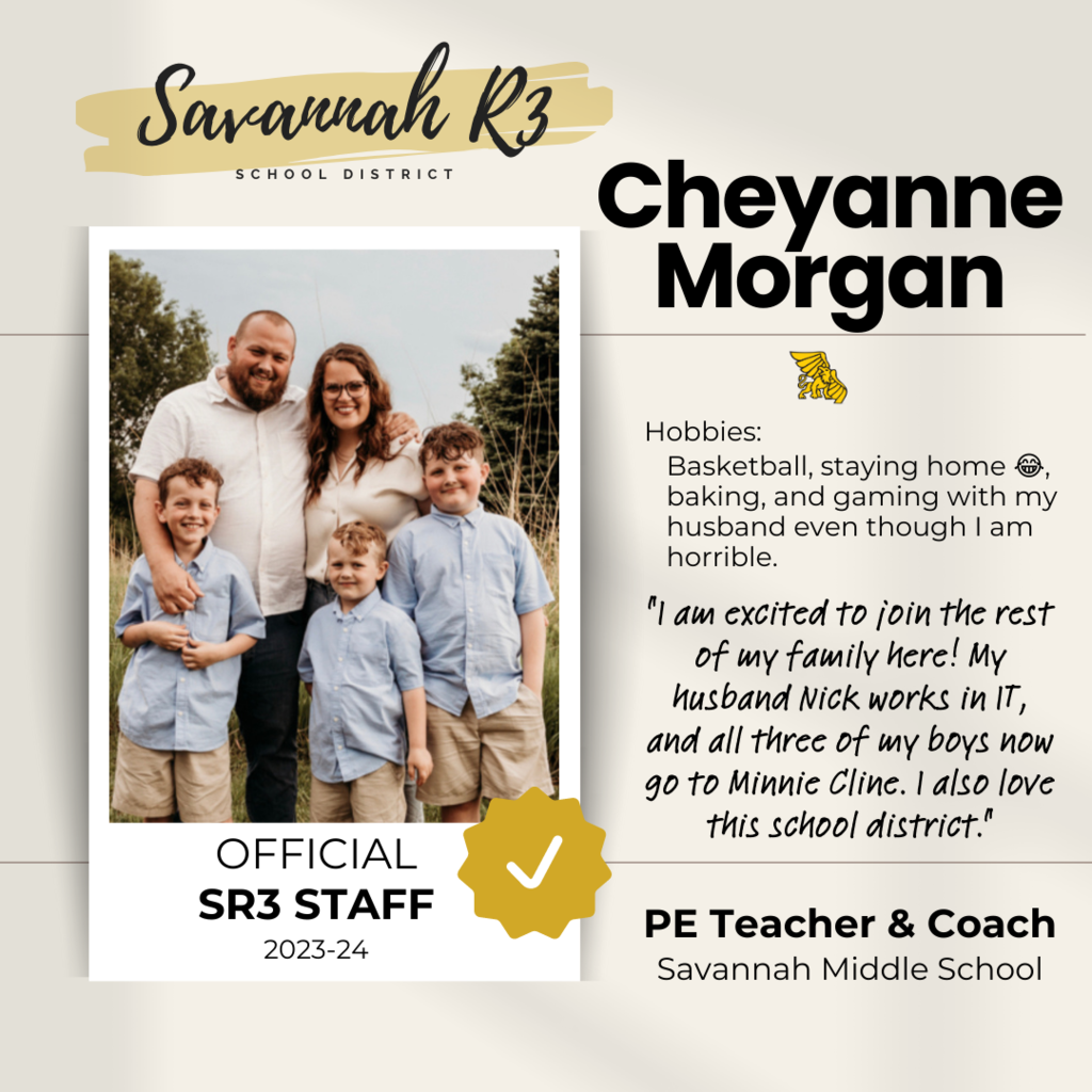 Cheyanne Morgan, PE Teacher & coach, SMS 