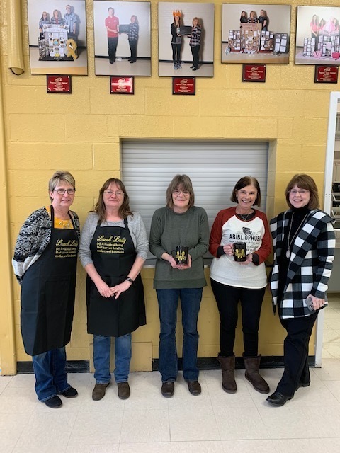 Susan Glidewell Middle School and Cynthia Erickson Amazonia elementary both won aprons and Carrie Greene and Terry Routh both from John Glenn elementary school won a coffee mug!!